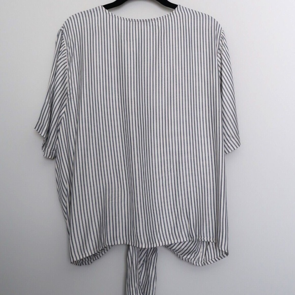 MADEWELL Novel Tie-Front Top in Stripe - Women's Size XXL - Picture 3 of 16